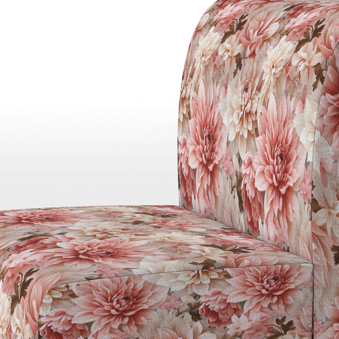 Pink And White Carnation Blossoming Grace - Cottage Accent Slipper Chair