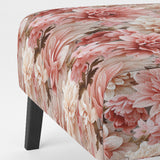 Pink And White Carnation Blossoming Grace - Cottage Accent Slipper Chair