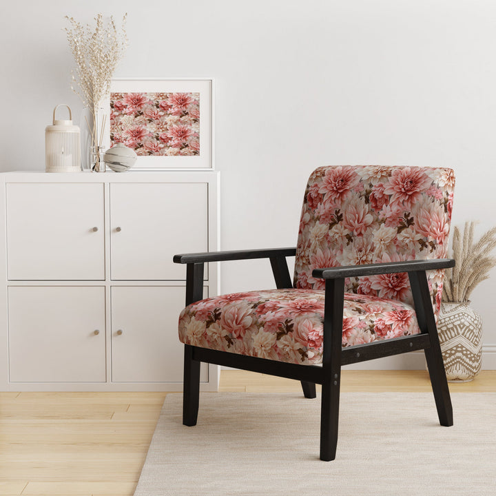 Pink And White Carnation Blossoming Grace - Cottage Accent Slipper Chair