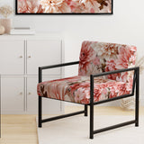 Pink And White Carnation Blossoming Grace - Cottage Accent Slipper Chair