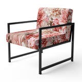 Pink And White Carnation Blossoming Grace - Cottage Accent Slipper Chair