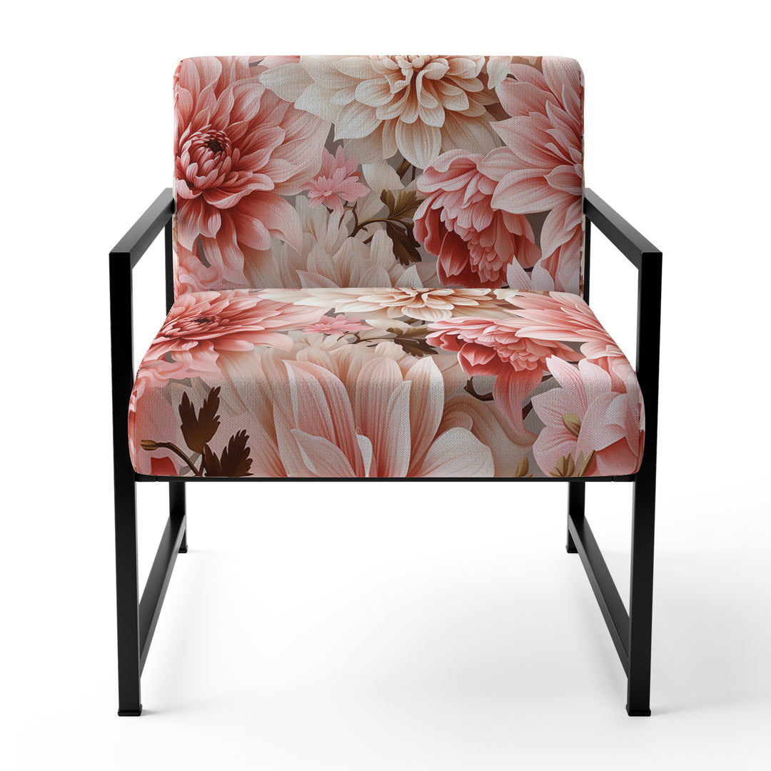 Pink And White Carnation Blossoming Grace - Cottage Accent Slipper Chair