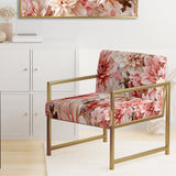 Pink And White Carnation Blossoming Grace - Cottage Accent Slipper Chair