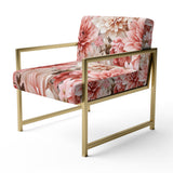 Pink And White Carnation Blossoming Grace - Cottage Accent Slipper Chair