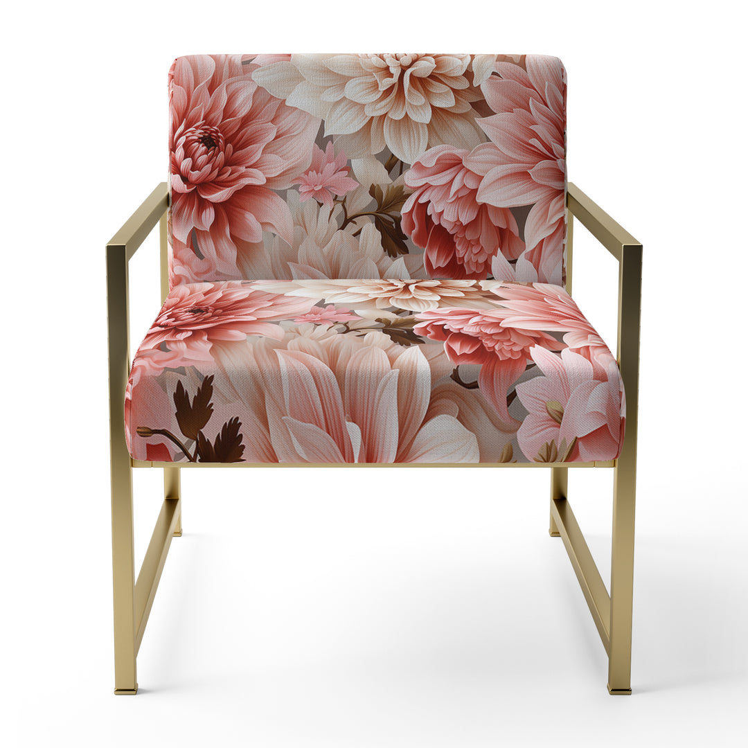 Pink And White Carnation Blossoming Grace - Cottage Accent Slipper Chair