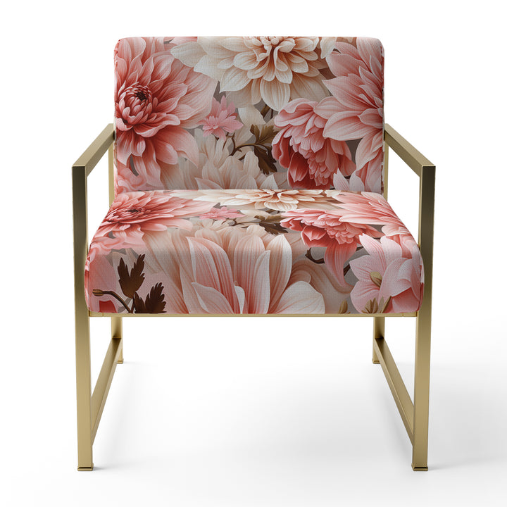 Pink And White Carnation Blossoming Grace - Cottage Accent Slipper Chair