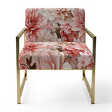 Pink And White Carnation Blossoming Grace - Cottage Accent Slipper Chair