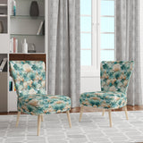 White And Green Coastal Escape - Upholstered Nautical Accent Chairs