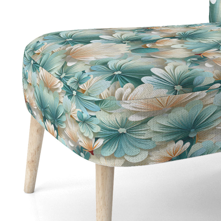 White And Green Coastal Escape - Upholstered Nautical Accent Chairs
