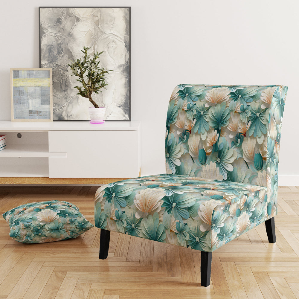 White And Green Coastal Escape - Upholstered Nautical Accent Chairs