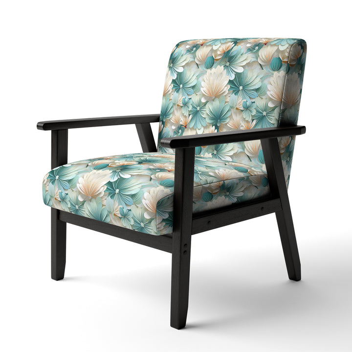 White And Green Coastal Escape - Upholstered Nautical Accent Chairs
