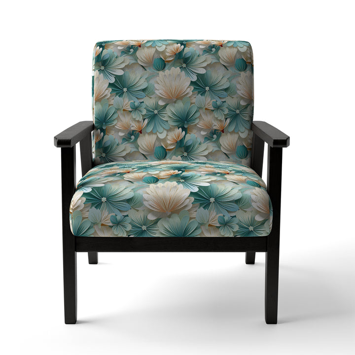 White And Green Coastal Escape - Upholstered Nautical Accent Chairs