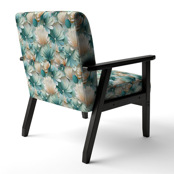 White And Green Coastal Escape - Upholstered Nautical Accent Chairs