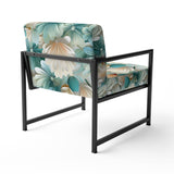 White And Green Coastal Escape - Upholstered Nautical Accent Chairs