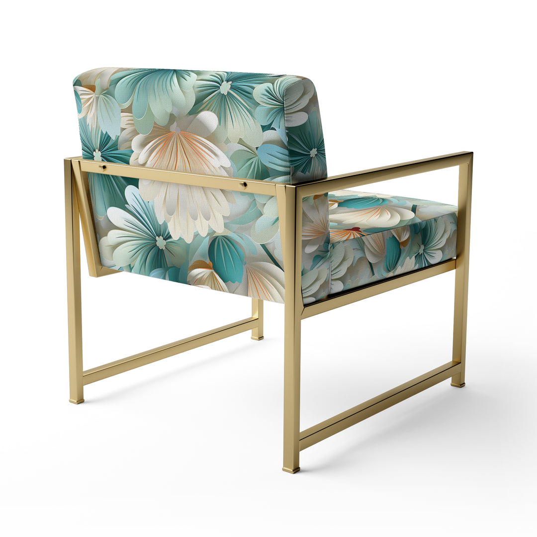 White And Green Coastal Escape - Upholstered Nautical Accent Chairs