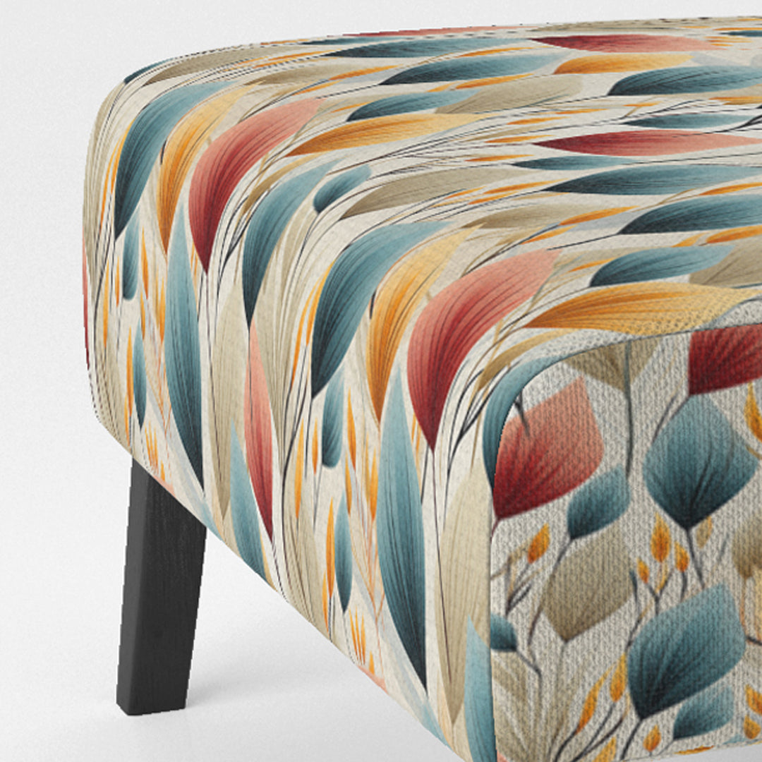 Teal And Beige Botanical Harmony - Bohemian Arm Chair