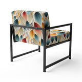 Teal And Beige Botanical Harmony - Bohemian Arm Chair