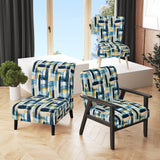 Blue Artistic Striped Explosion - Vintage Accent Slipper Chair