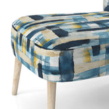 Blue Artistic Striped Explosion - Vintage Accent Slipper Chair