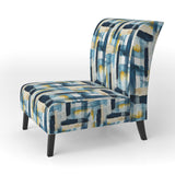 Blue Artistic Striped Explosion - Vintage Accent Slipper Chair