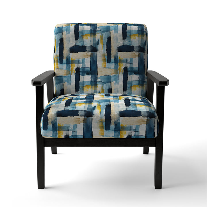 Blue Artistic Striped Explosion - Vintage Accent Slipper Chair