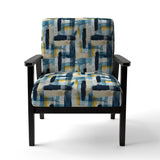 Blue Artistic Striped Explosion - Vintage Accent Slipper Chair
