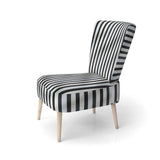 Black And White Striped Lines Harmony- Upholstered Accent Chair