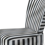 Black And White Striped Lines Harmony- Upholstered Accent Chair