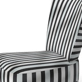 Black And White Striped Lines Harmony- Upholstered Accent Chair