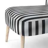 Black And White Striped Lines Harmony- Upholstered Accent Chair