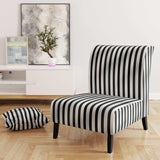 Black And White Striped Lines Harmony- Upholstered Accent Chair