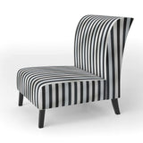 Black And White Striped Lines Harmony- Upholstered Accent Chair