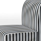 Black And White Striped Lines Harmony- Upholstered Accent Chair