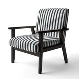 Black And White Striped Lines Harmony- Upholstered Accent Chair