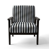 Black And White Striped Lines Harmony- Upholstered Accent Chair