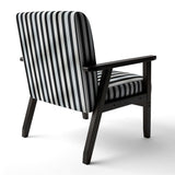 Black And White Striped Lines Harmony- Upholstered Accent Chair