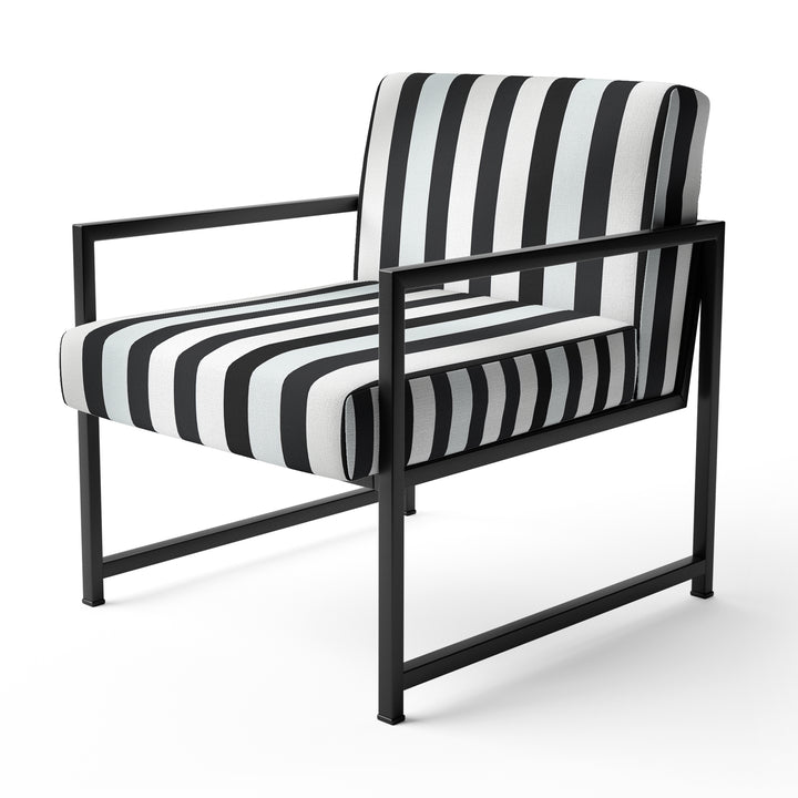 Black And White Striped Lines Harmony - Eclectic Modern Accent Chair