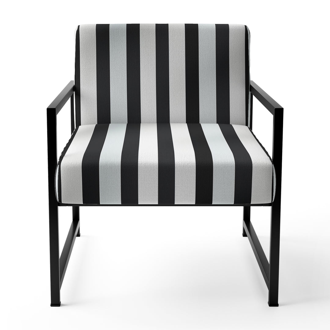 Black And White Striped Lines Harmony - Eclectic Modern Accent Chair