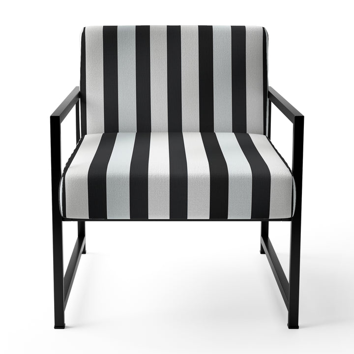 Black And White Striped Lines Harmony - Eclectic Modern Accent Chair