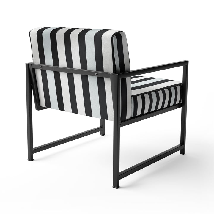 Black And White Striped Lines Harmony - Eclectic Modern Accent Chair