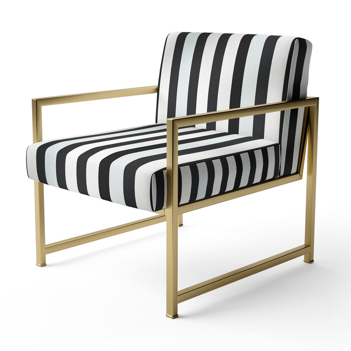 Black And White Striped Lines Harmony - Eclectic Modern Accent Chair