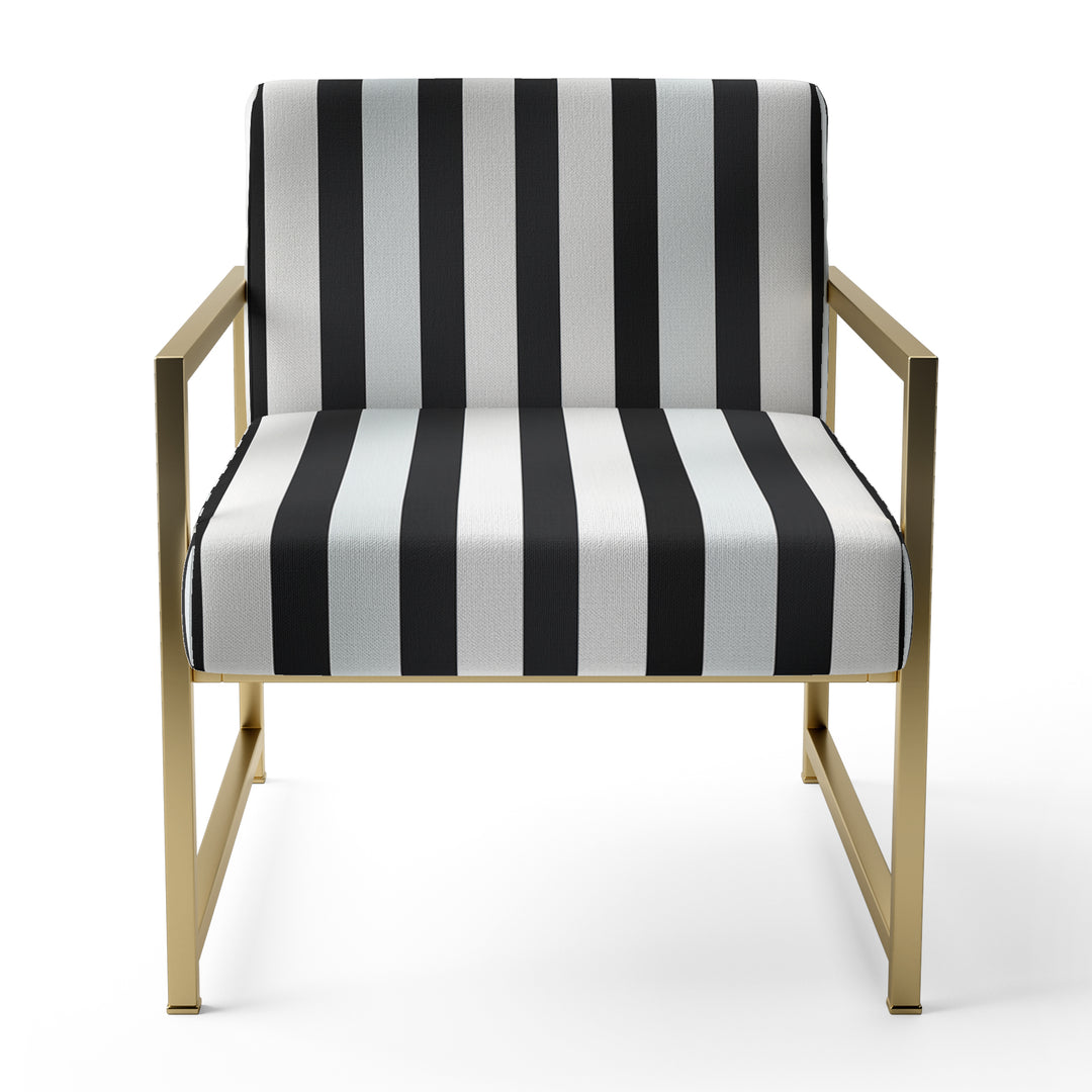 Black And White Striped Lines Harmony - Eclectic Modern Accent Chair