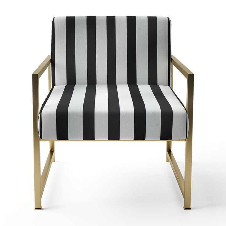 Black And White Striped Lines Harmony - Eclectic Modern Accent Chair