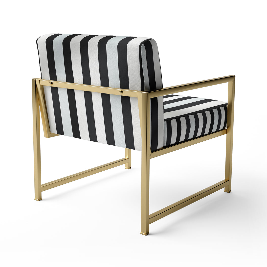 Black And White Striped Lines Harmony - Eclectic Modern Accent Chair