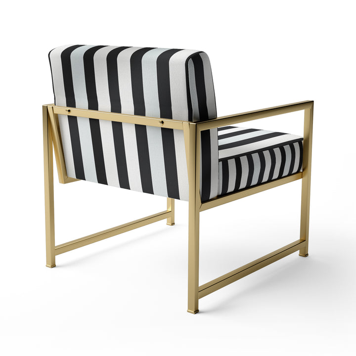 Black And White Striped Lines Harmony - Eclectic Modern Accent Chair