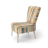 Beige And Brown Striped Pattern Serenity- Upholstered Accent Chair