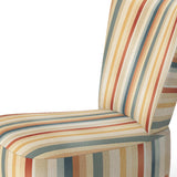 Beige And Brown Striped Pattern Serenity- Upholstered Accent Chair