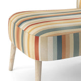 Beige And Brown Striped Pattern Serenity- Upholstered Accent Chair