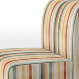 Beige And Brown Striped Pattern Serenity- Upholstered Accent Chair