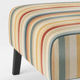 Beige And Brown Striped Pattern Serenity- Upholstered Accent Chair